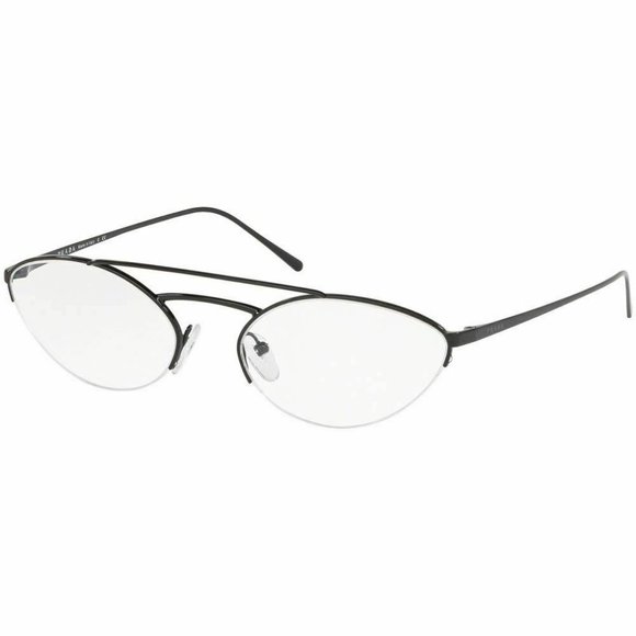 Prada Oval Eyeglasses Black W/Demo Lens